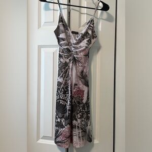 VENUS Black and White w/ Mauve Patterned Sun Dress, Size:  Small, EUC (PM-5)